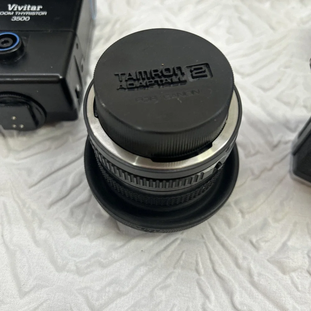 Vintage Canon FT QL 35mm Film Camera Kit Lenses Flash Bag Bundle - Picture 7 of 11